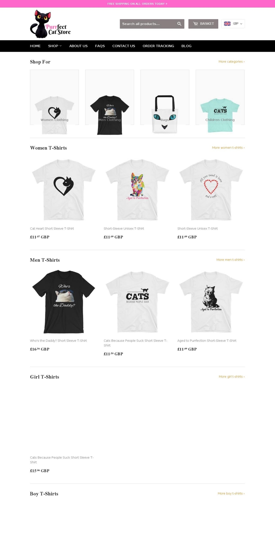 purrfectcatstore.com — Shopify storefront screenshot
