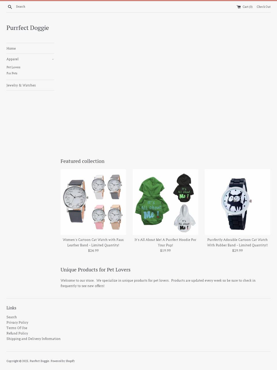 purrfectdoggie.com — Shopify storefront screenshot