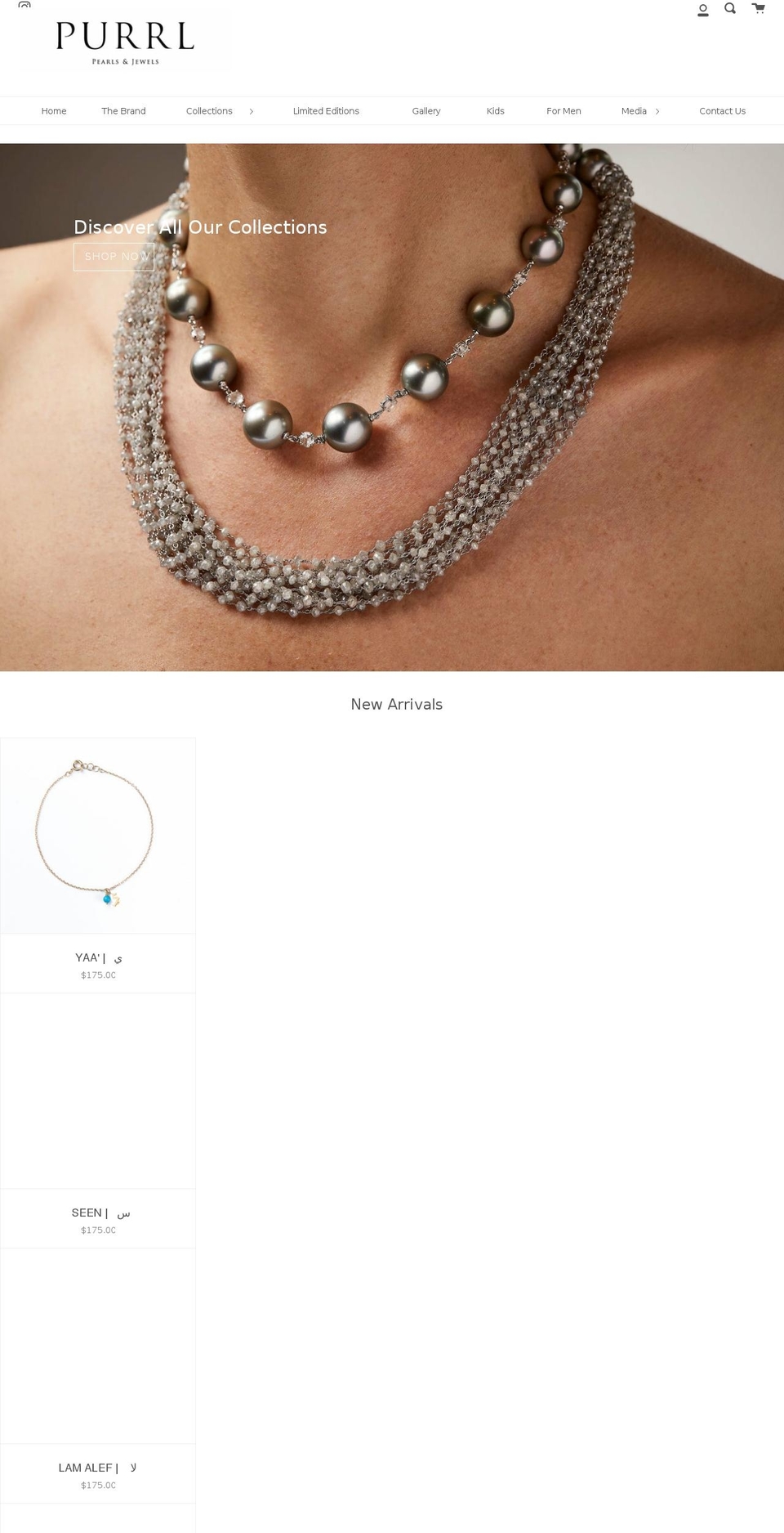 purrljewellery.com shopify website screenshot