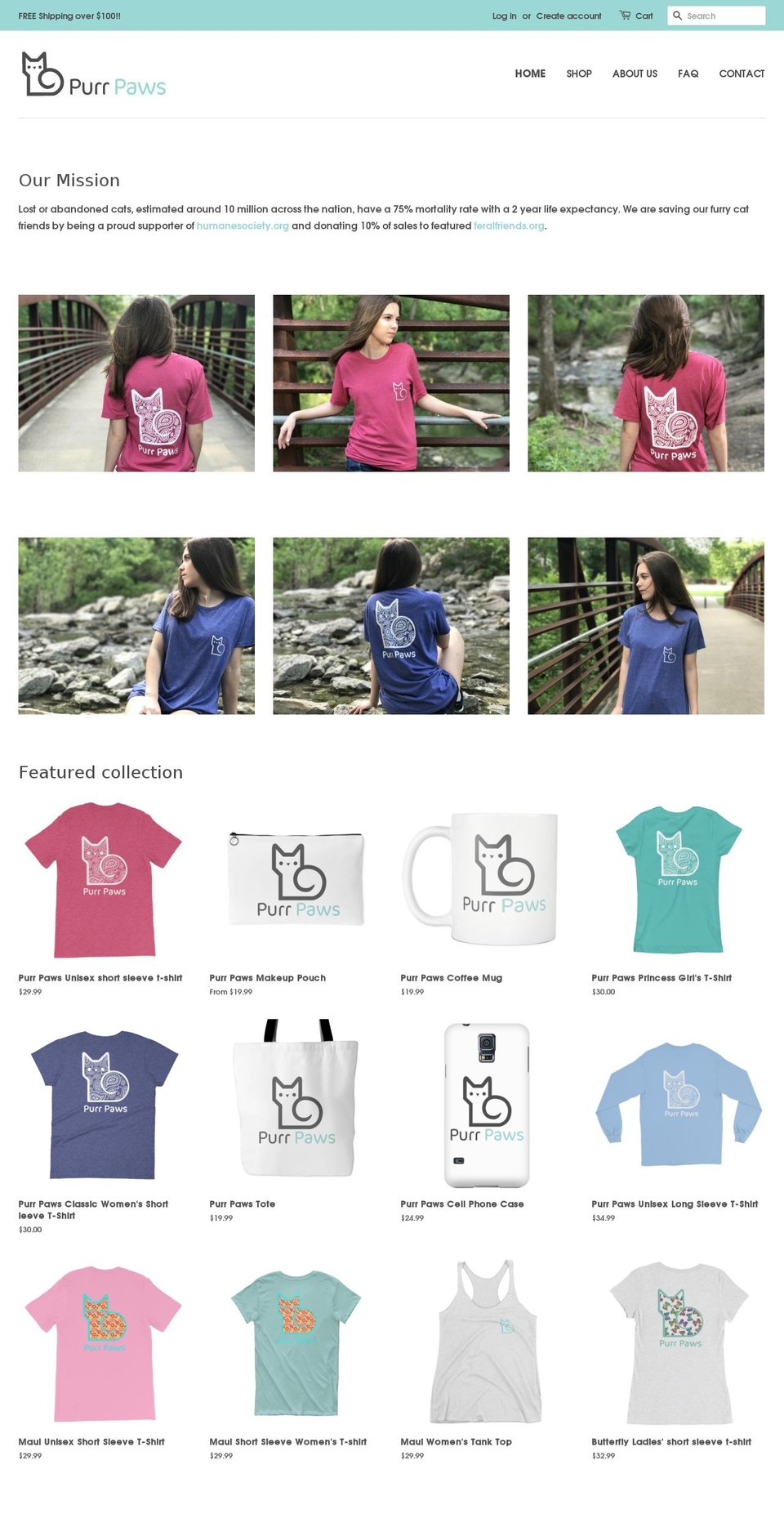 purrpawsshop.com — Shopify storefront screenshot