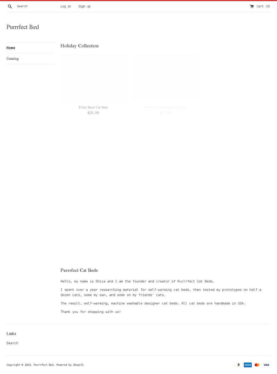 purrrfectbed.com shopify website screenshot