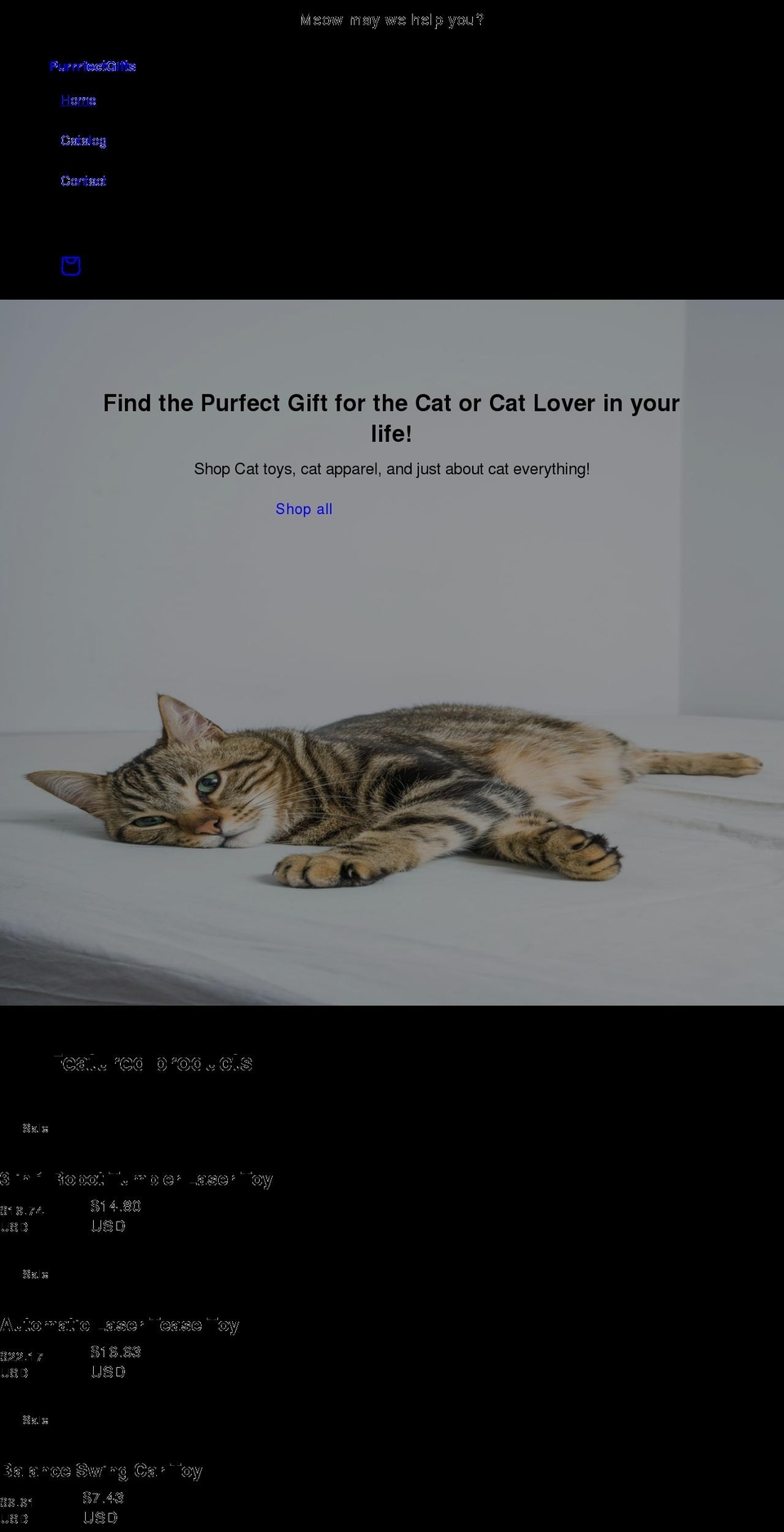 purrrfectgifts.com shopify website screenshot