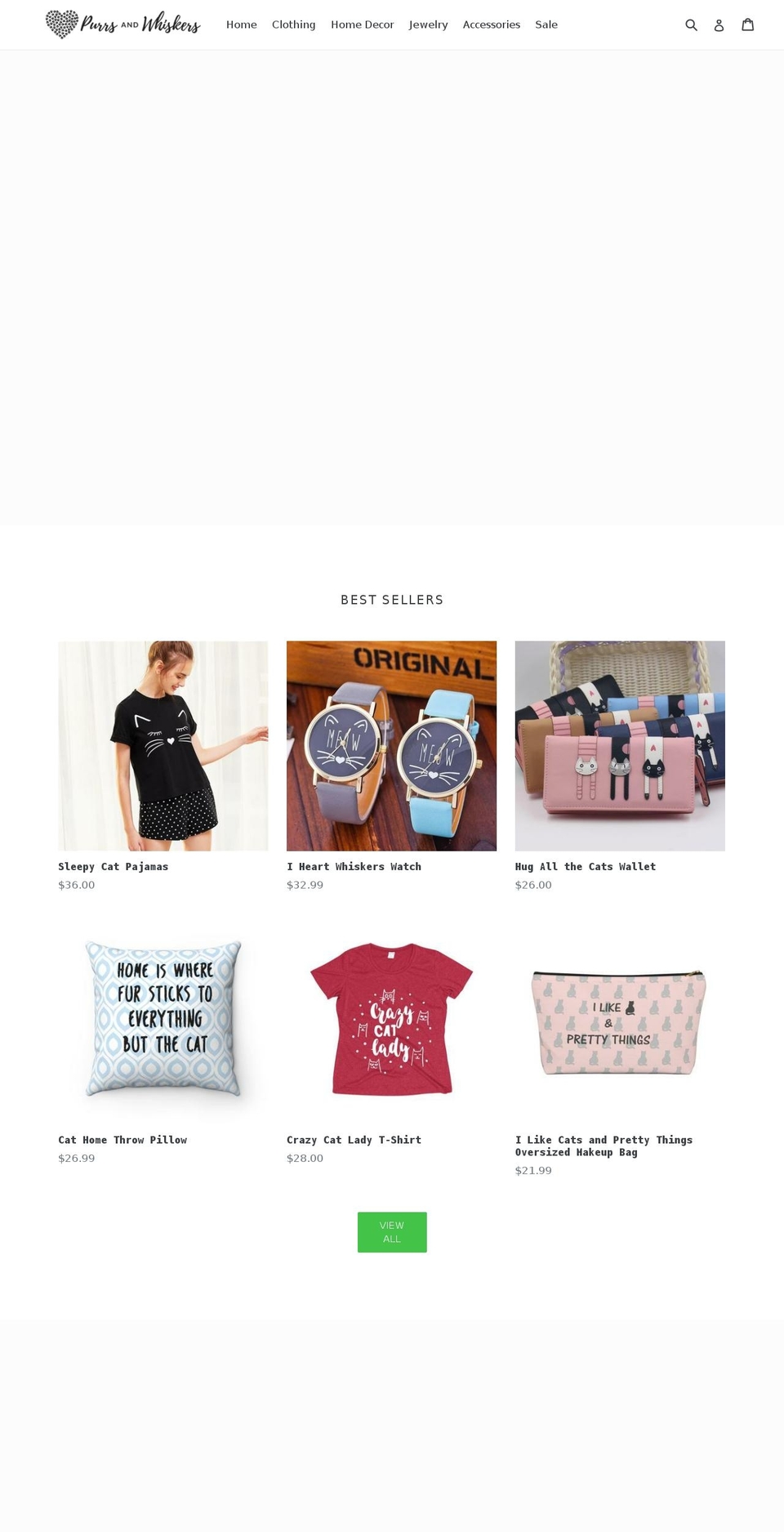 purrsandwhiskers.com shopify website screenshot