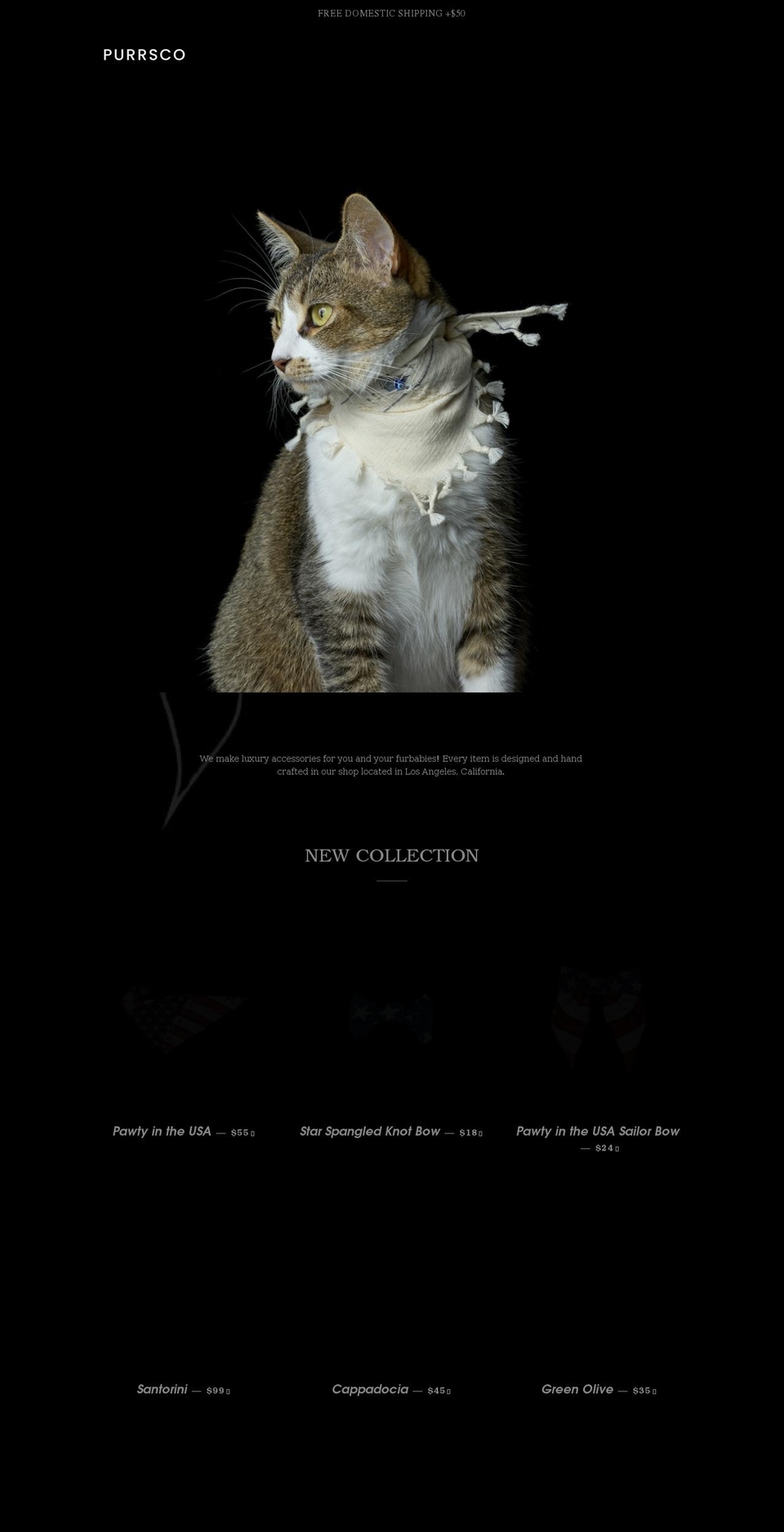 purrsco.com shopify website screenshot