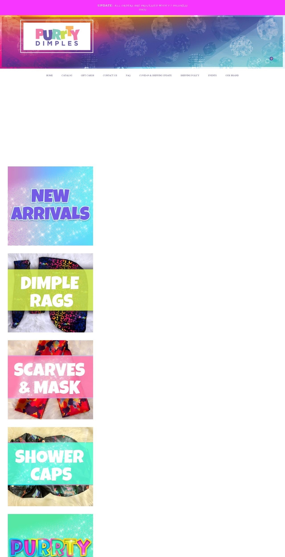 purrtydimples.com shopify website screenshot