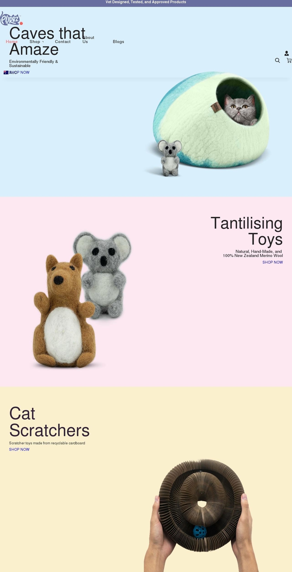 purrz.com shopify website screenshot