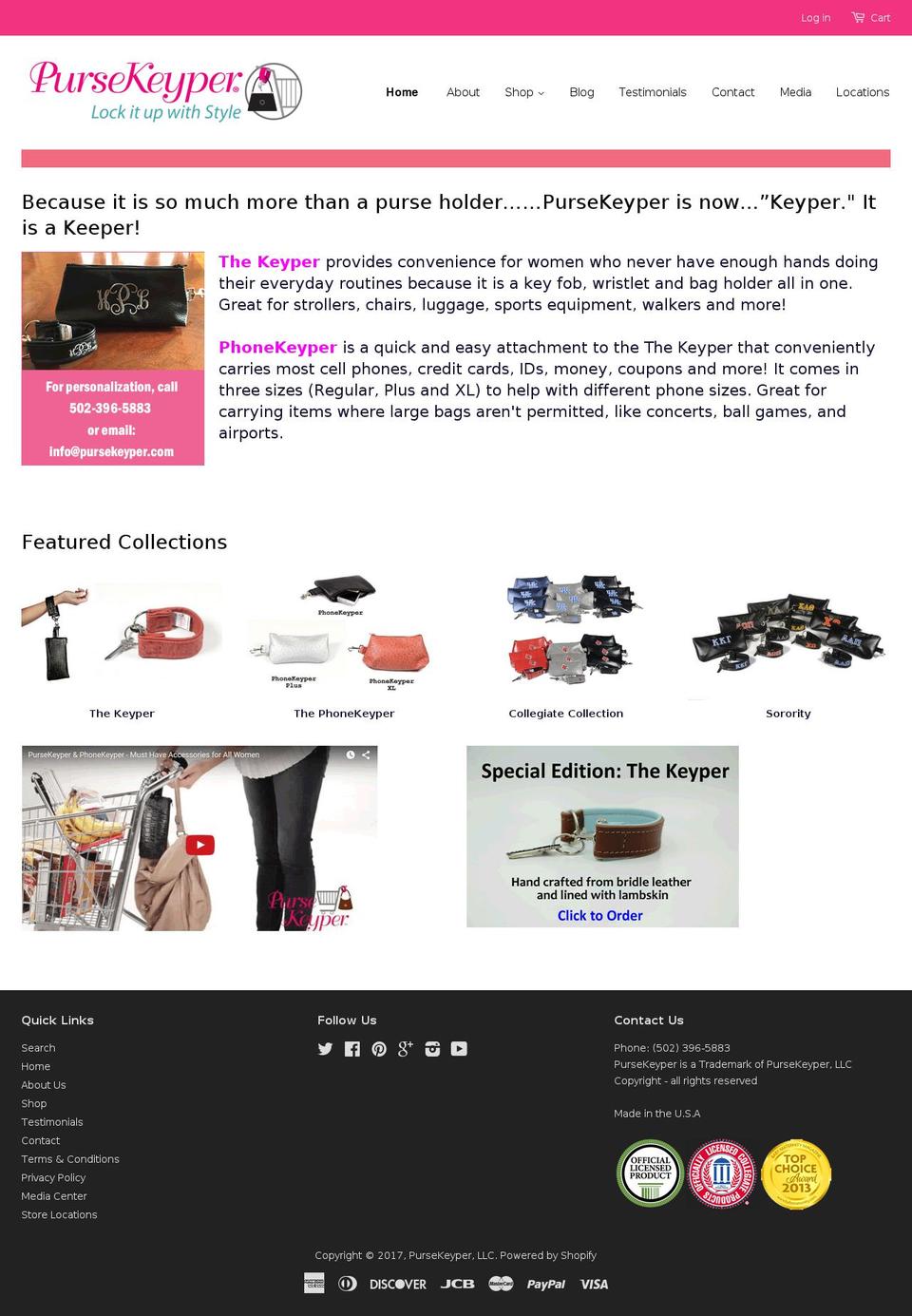 pursekeeper.net shopify website screenshot