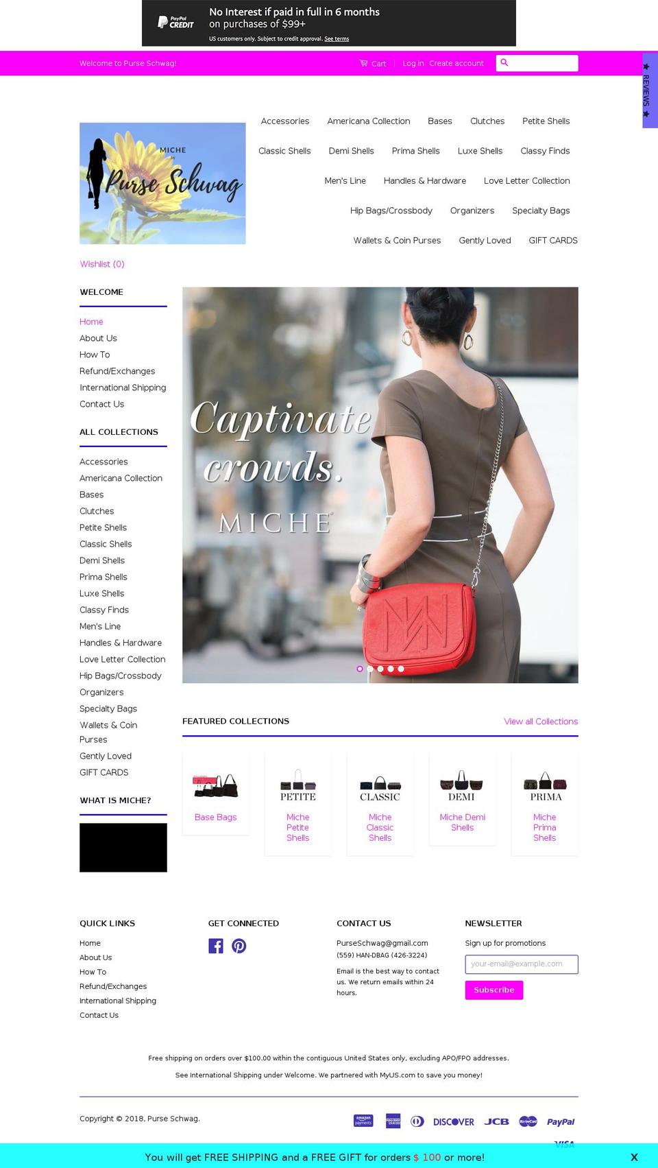 purseschwag.com — Shopify storefront screenshot