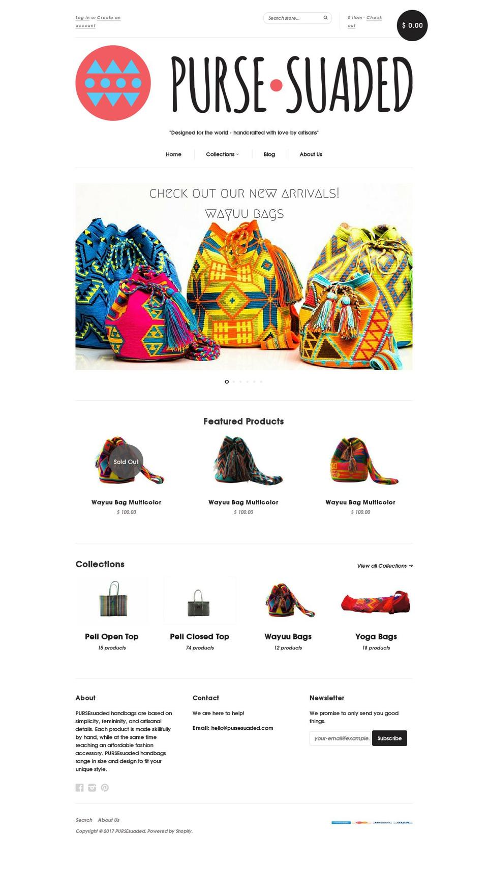 pursesuaded.com shopify website screenshot