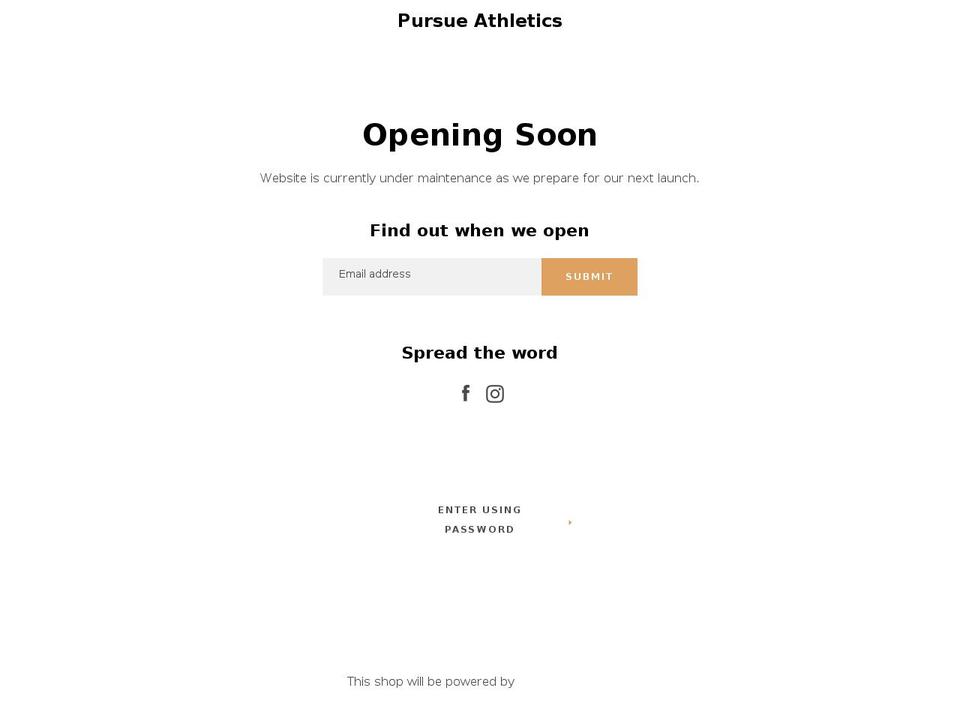 pursueathletics.com — Shopify storefront screenshot