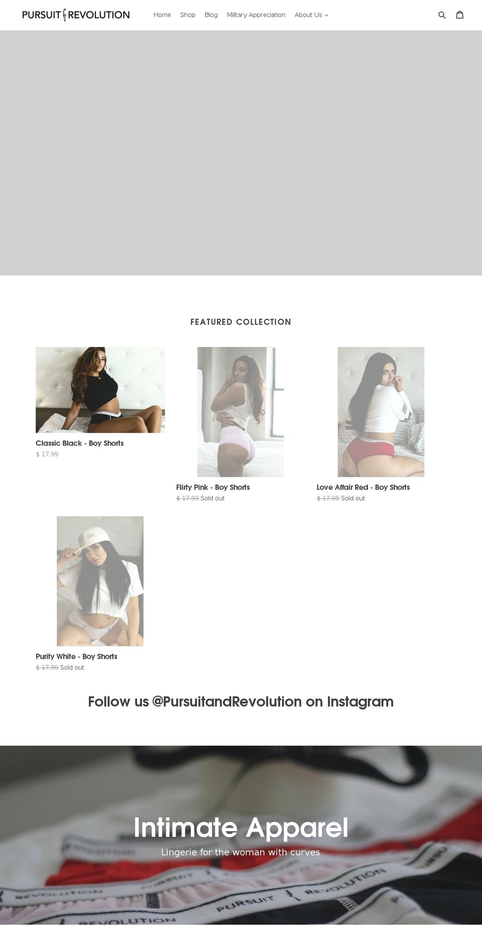 pursuitandrevolution.com — Shopify storefront screenshot