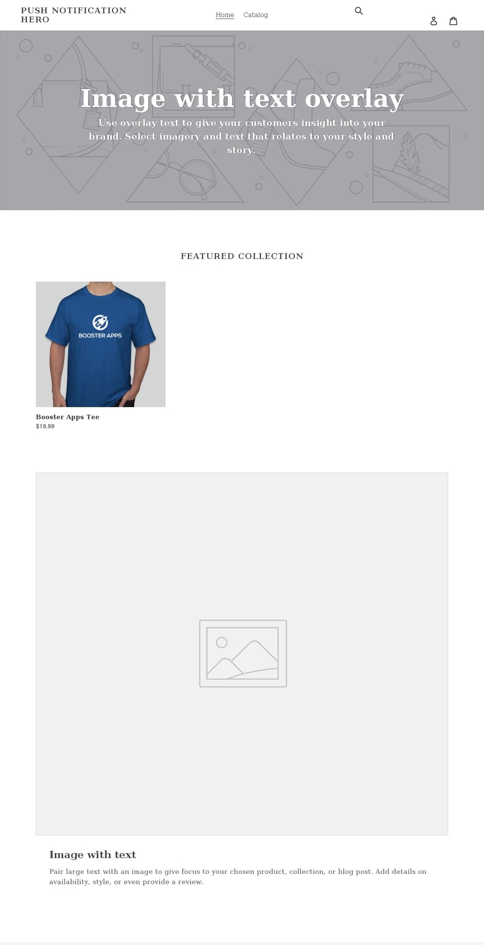 push-notification-hero.myshopify.com shopify website screenshot