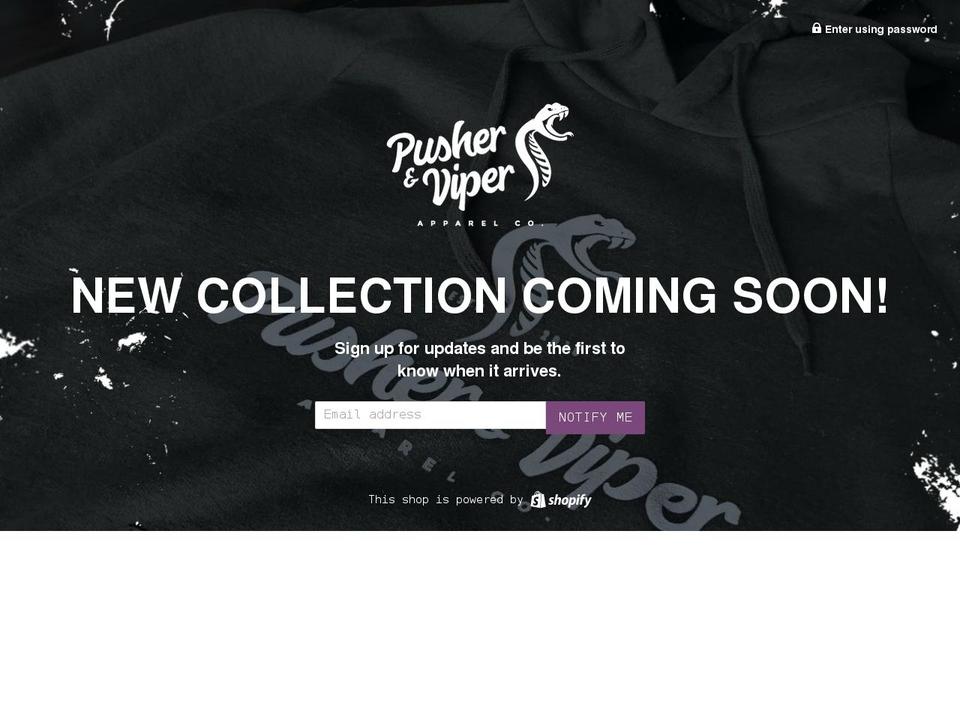 pusherandviper.com shopify website screenshot