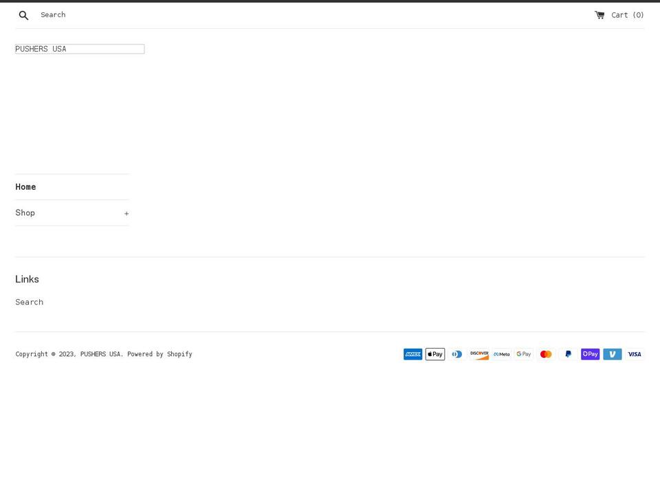 pushersusa.com shopify website screenshot