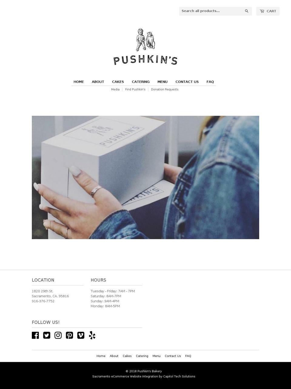 pushkinsbakery.com — Shopify storefront screenshot