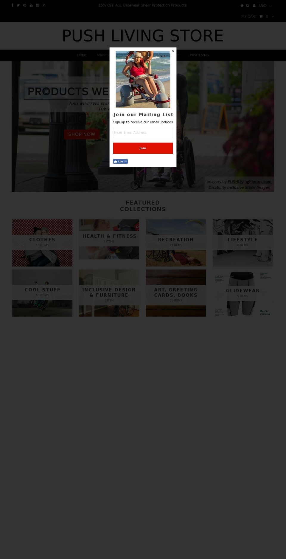 pushlivingstore.com shopify website screenshot