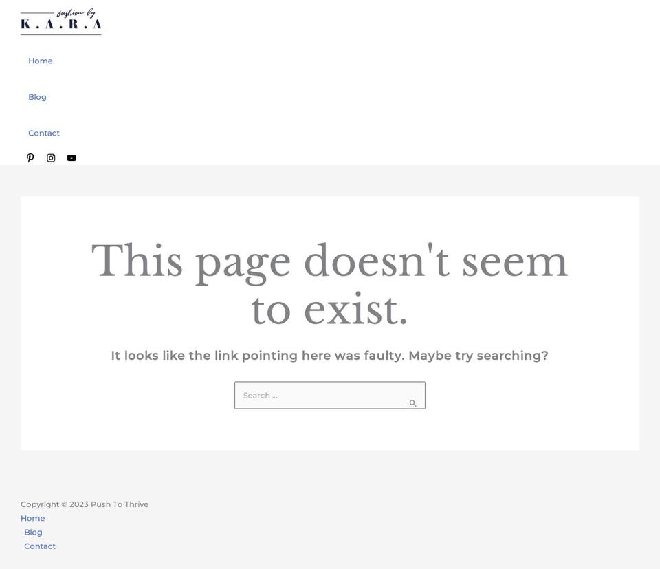 pushtothrive.com shopify website screenshot