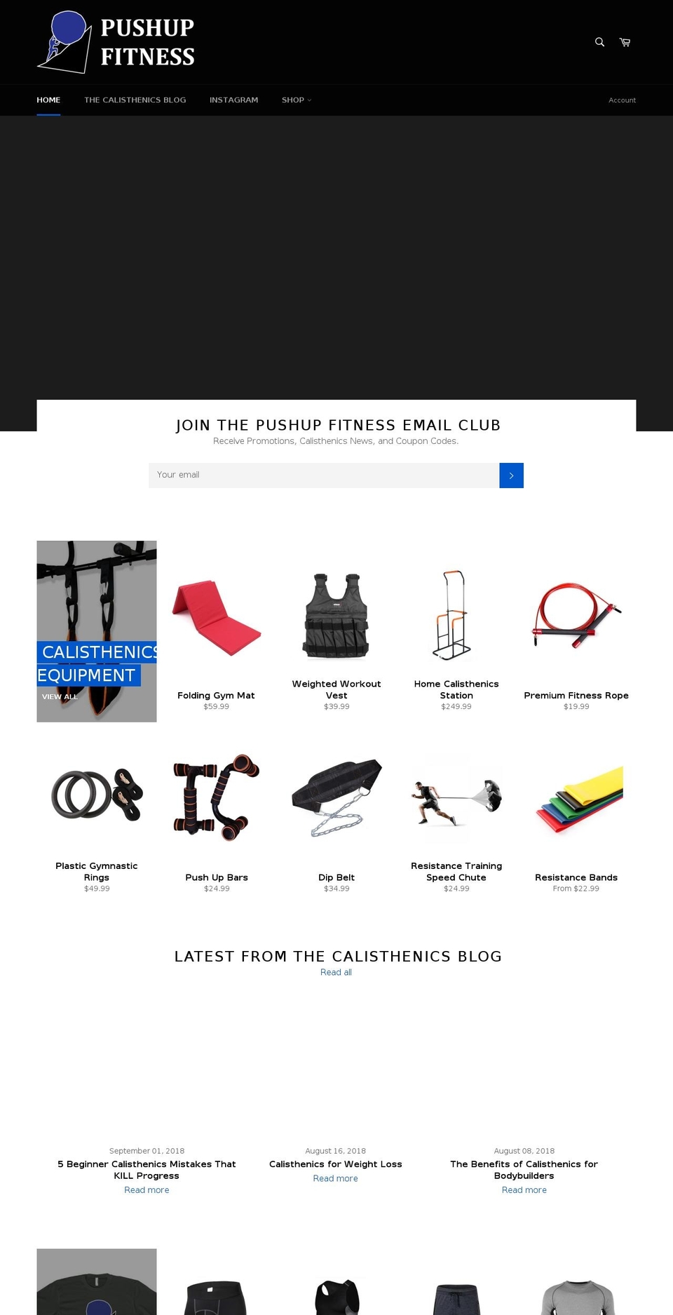 pushupfitness.com — Shopify storefront screenshot