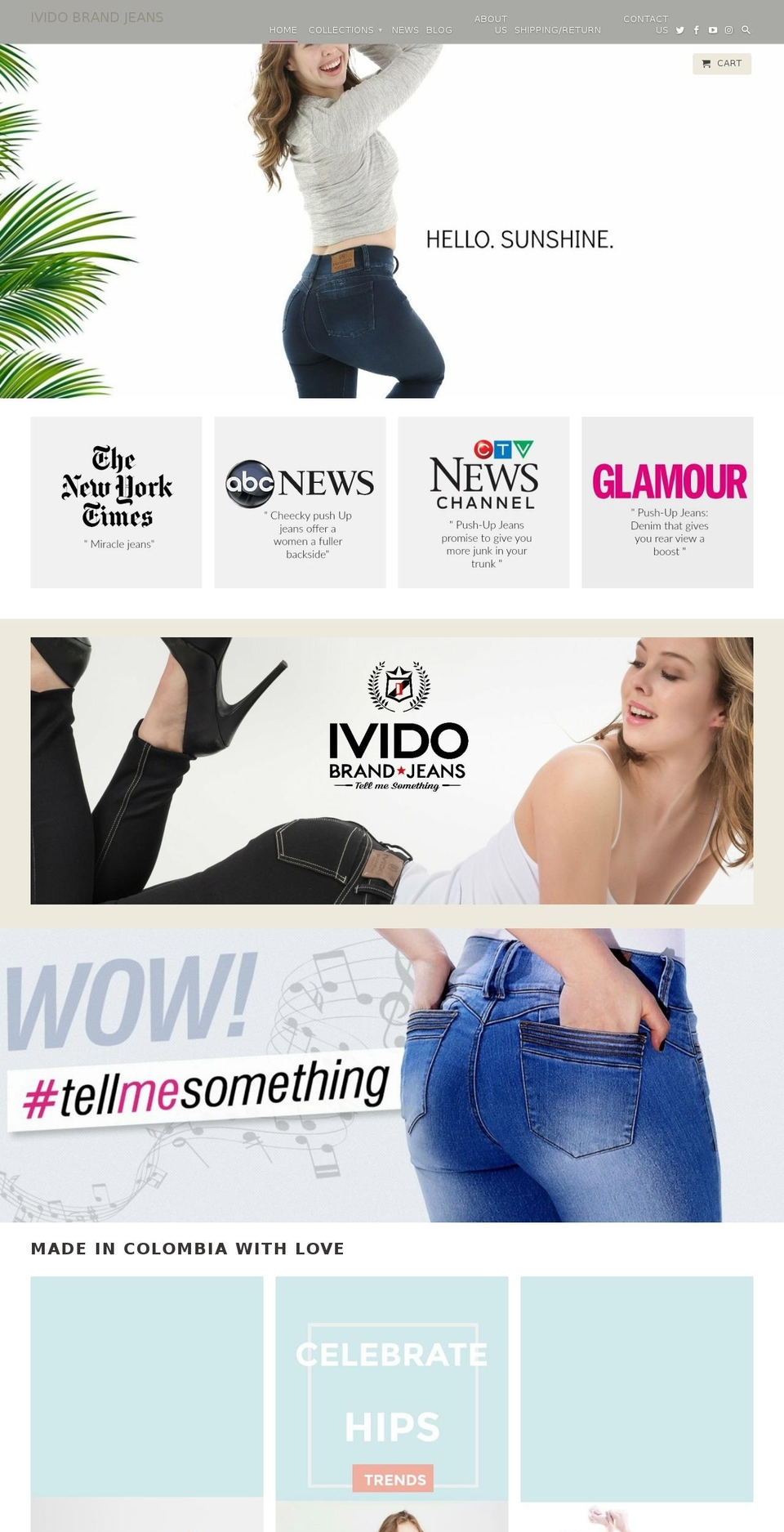 pushupjeans.com shopify website screenshot