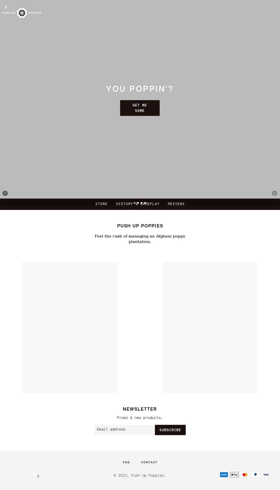 pushuppoppies.com shopify website screenshot