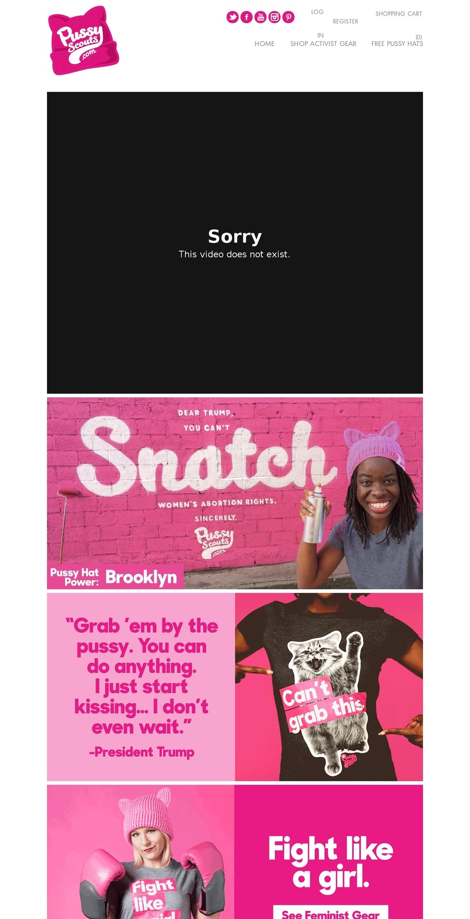 pussyscouts.com shopify website screenshot