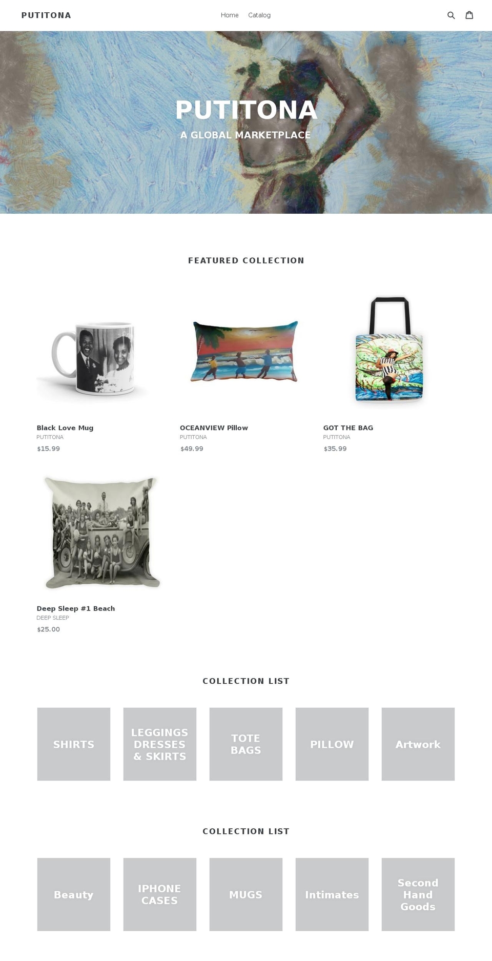 putitona.com shopify website screenshot