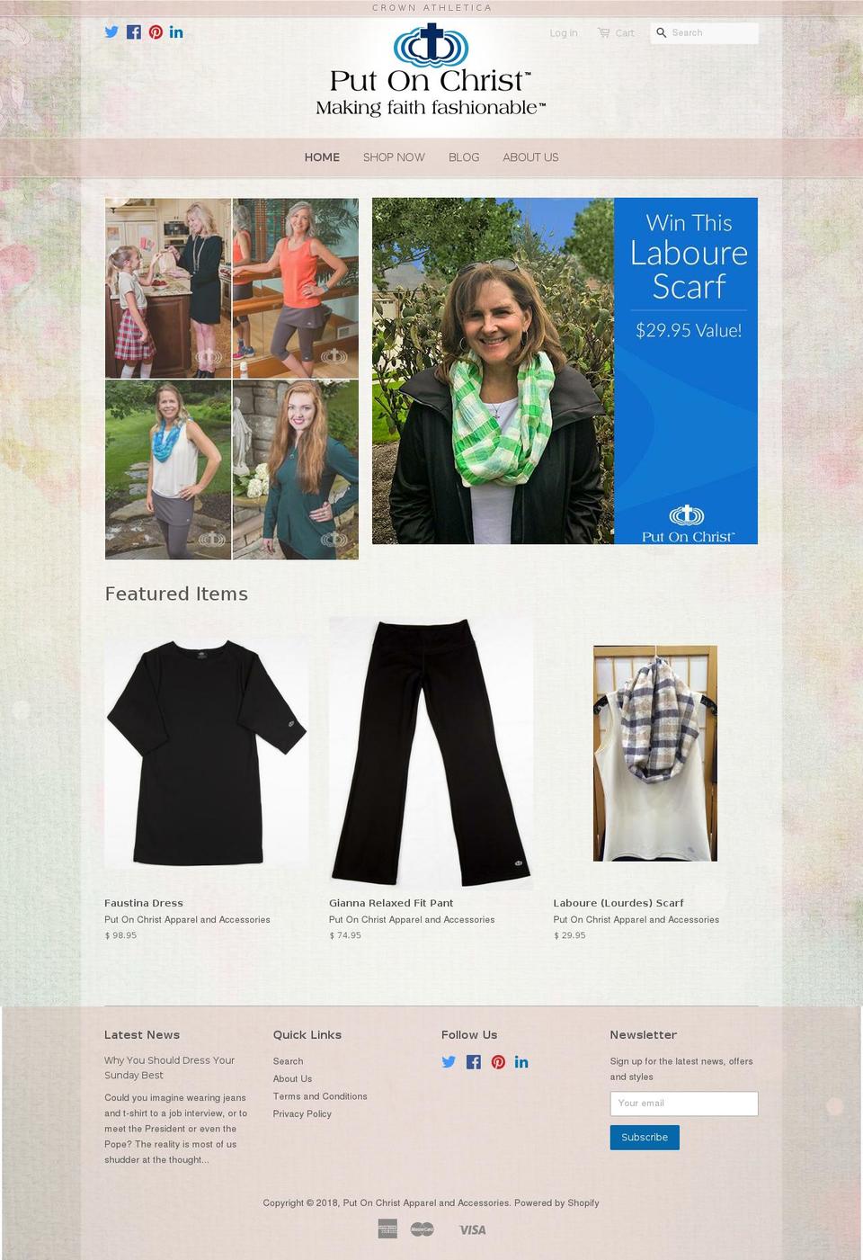 putonchrist.com — Shopify storefront screenshot