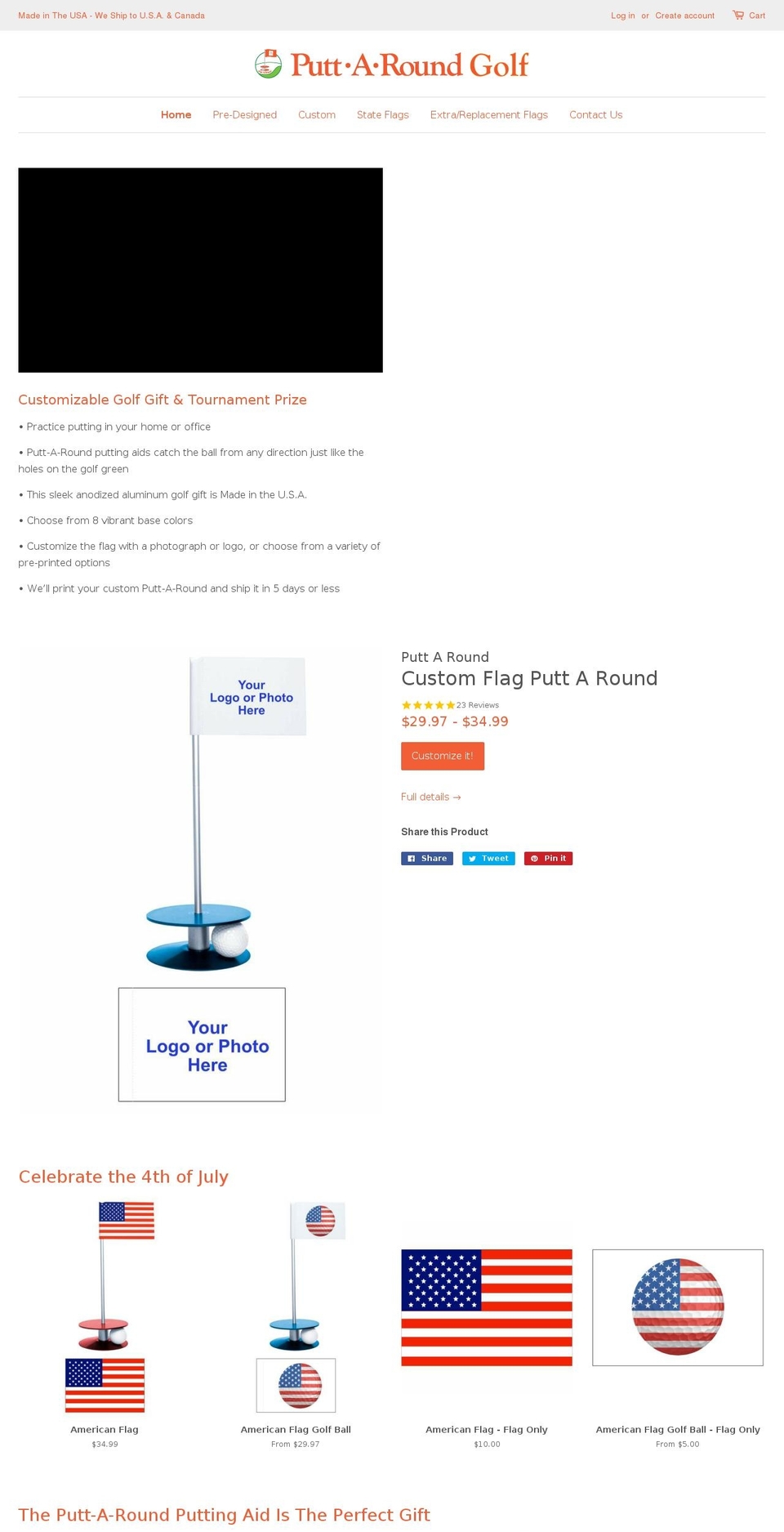 putt-a-round.biz shopify website screenshot