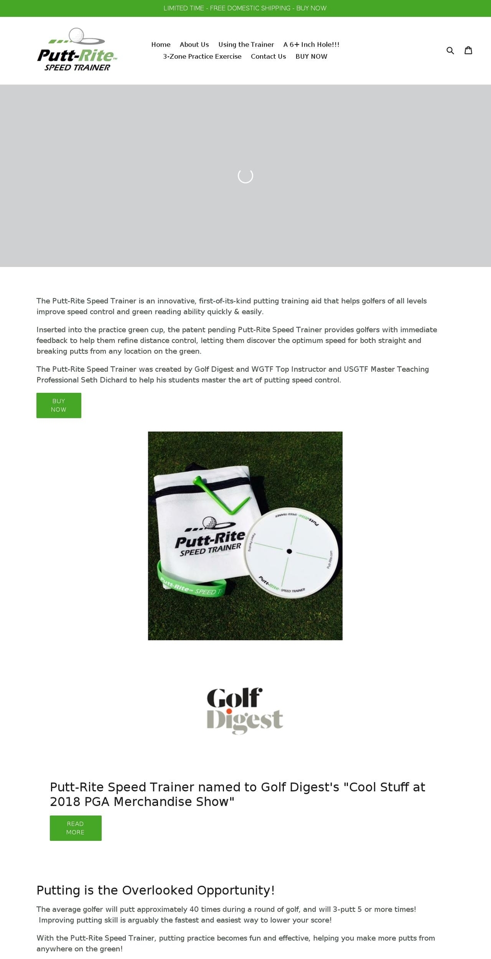 putt-rite.com shopify website screenshot