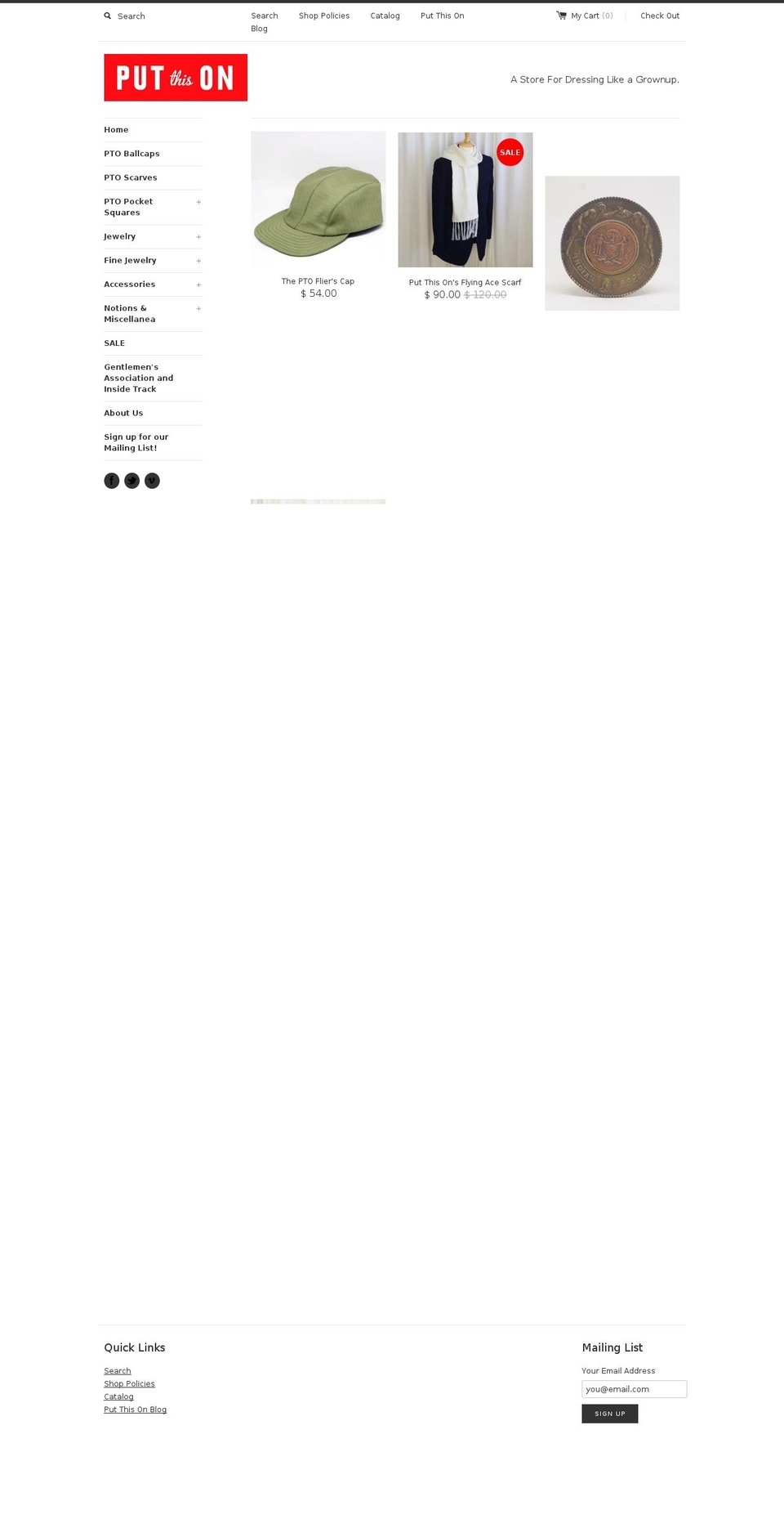 putthisonshop.com shopify website screenshot