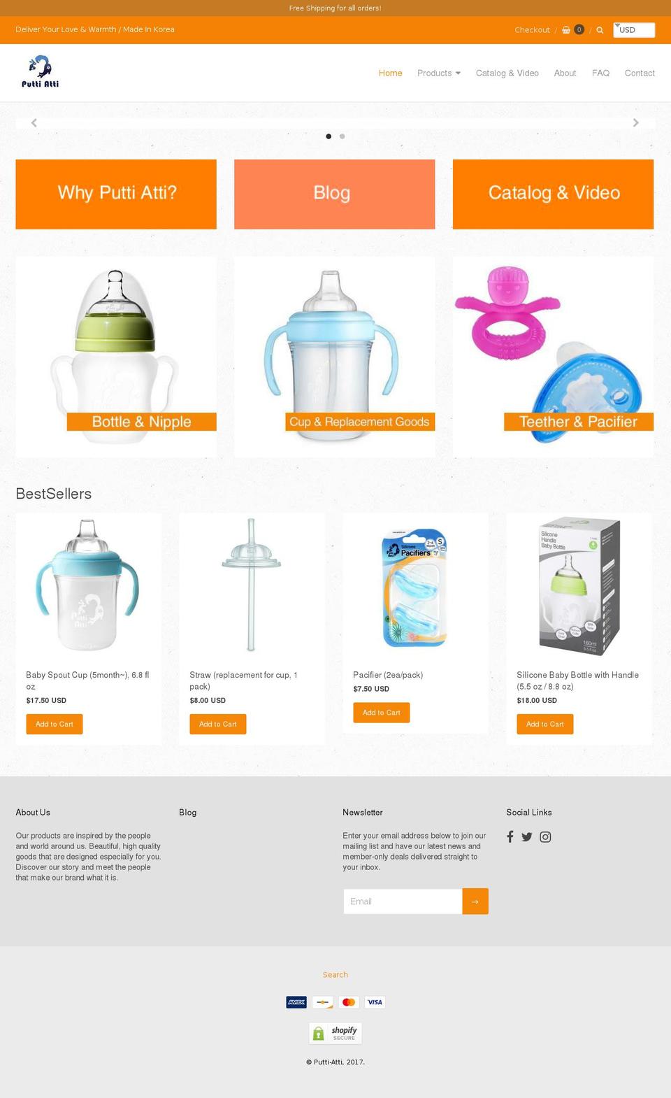 puttiattiusa.com shopify website screenshot