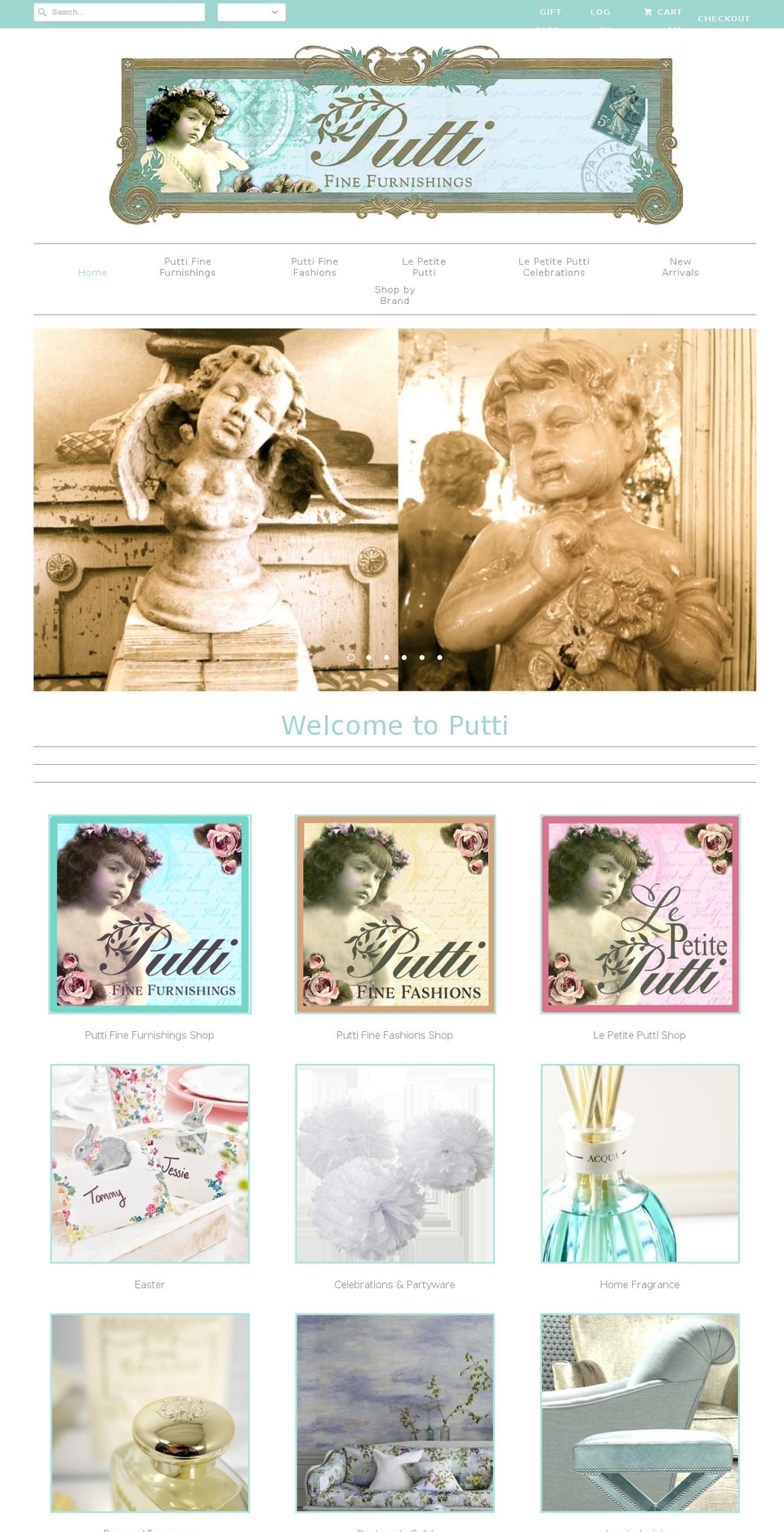 puttifinefurnishings.com shopify website screenshot