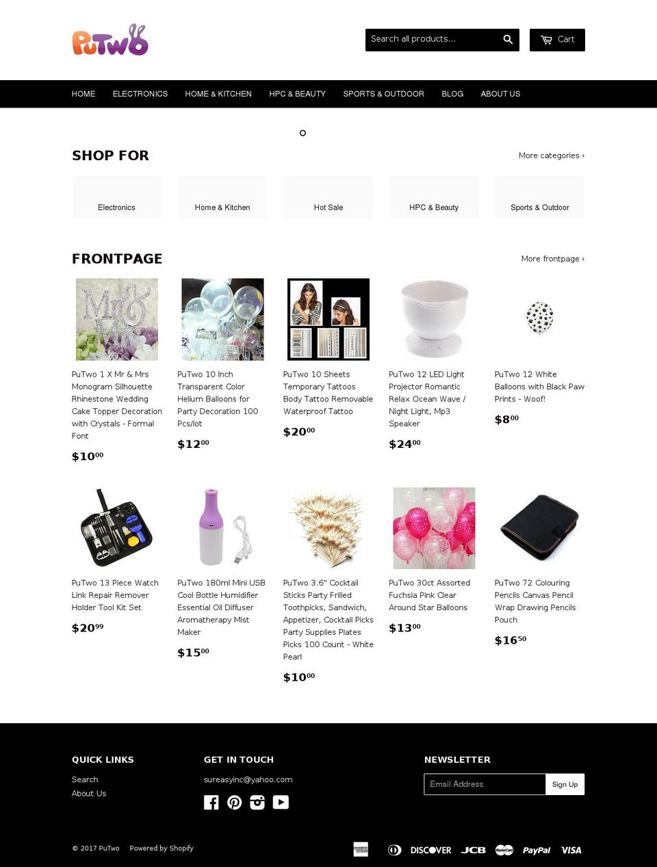 putwo.com shopify website screenshot