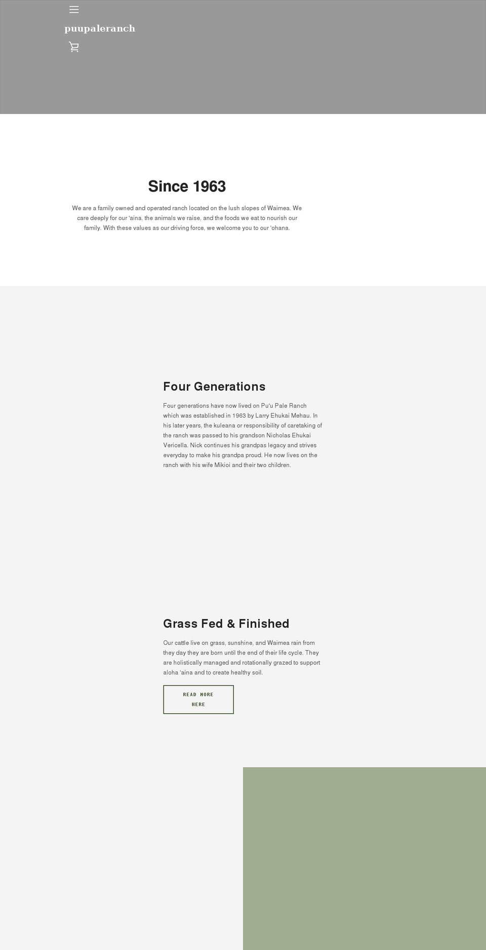 puupaleranch.com shopify website screenshot