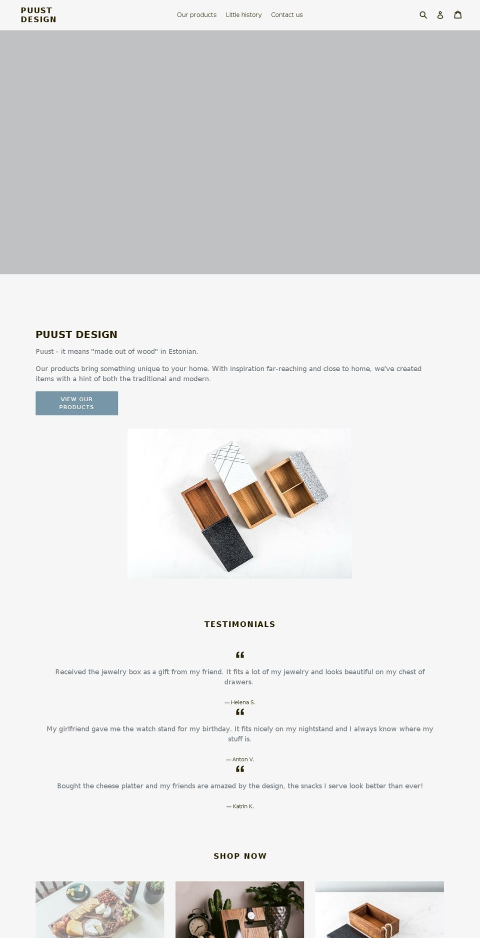 puustdesign.com — Shopify storefront screenshot