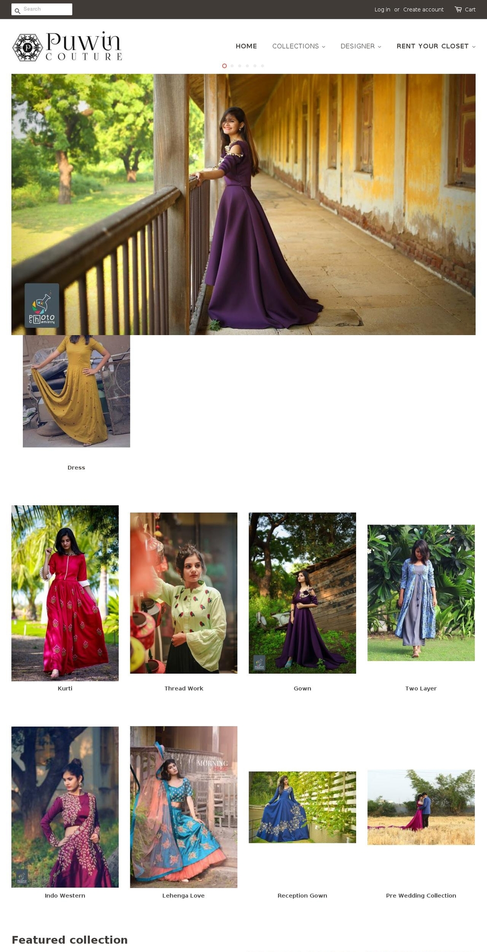 puwincouture.com shopify website screenshot