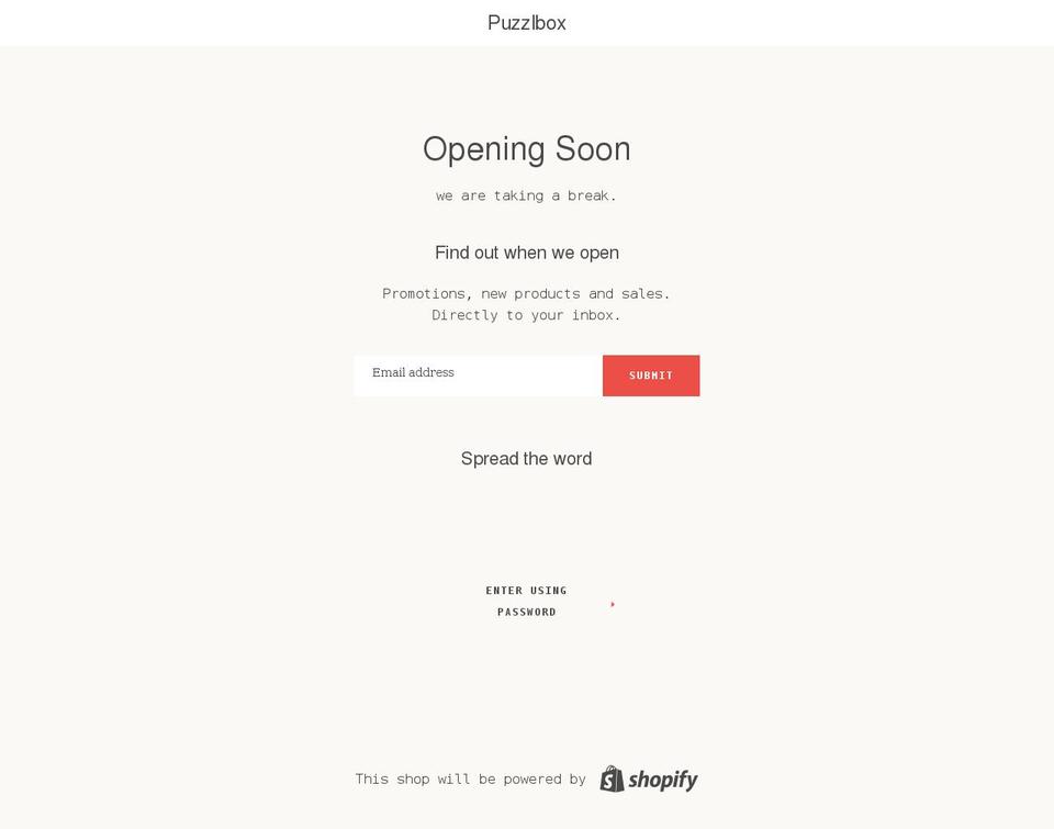 puzzlbox.shop shopify website screenshot