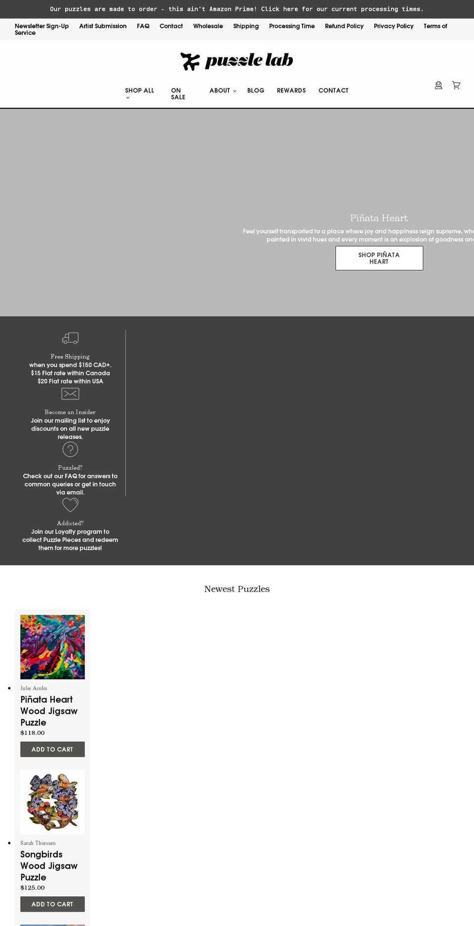 puzzle-lab.com shopify website screenshot
