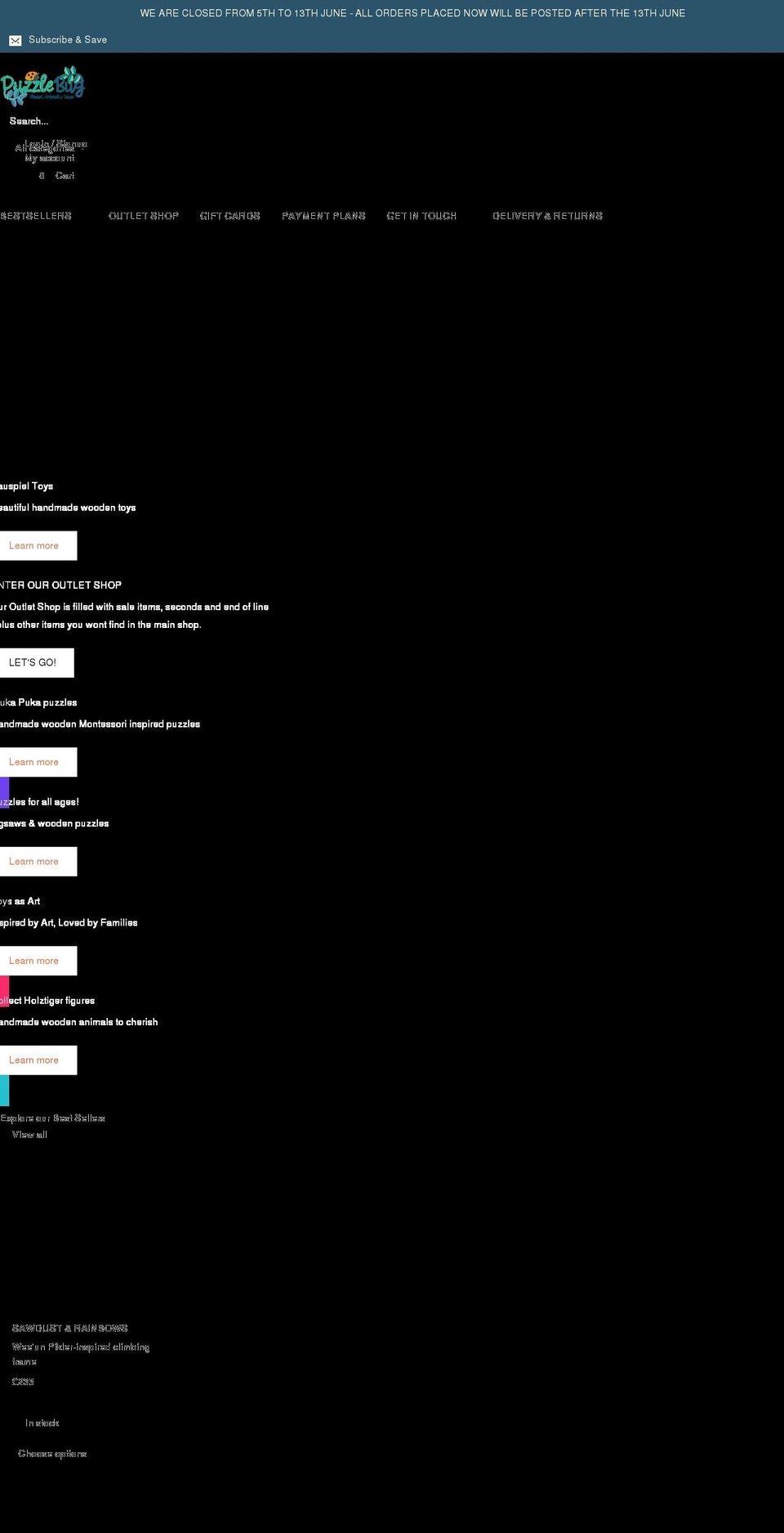 puzzlebug.co.uk shopify website screenshot