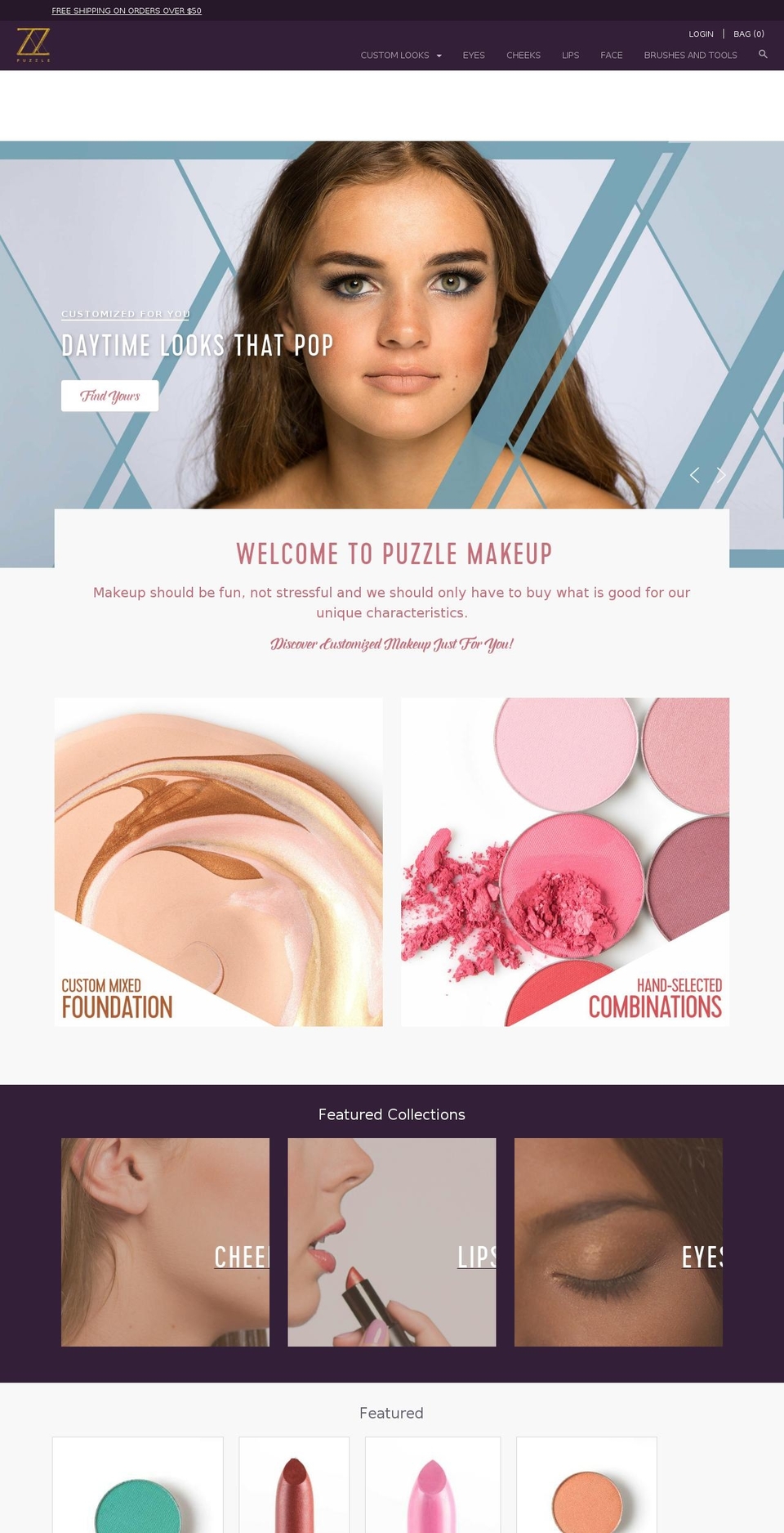 puzzlecosmetics.com — Shopify storefront screenshot