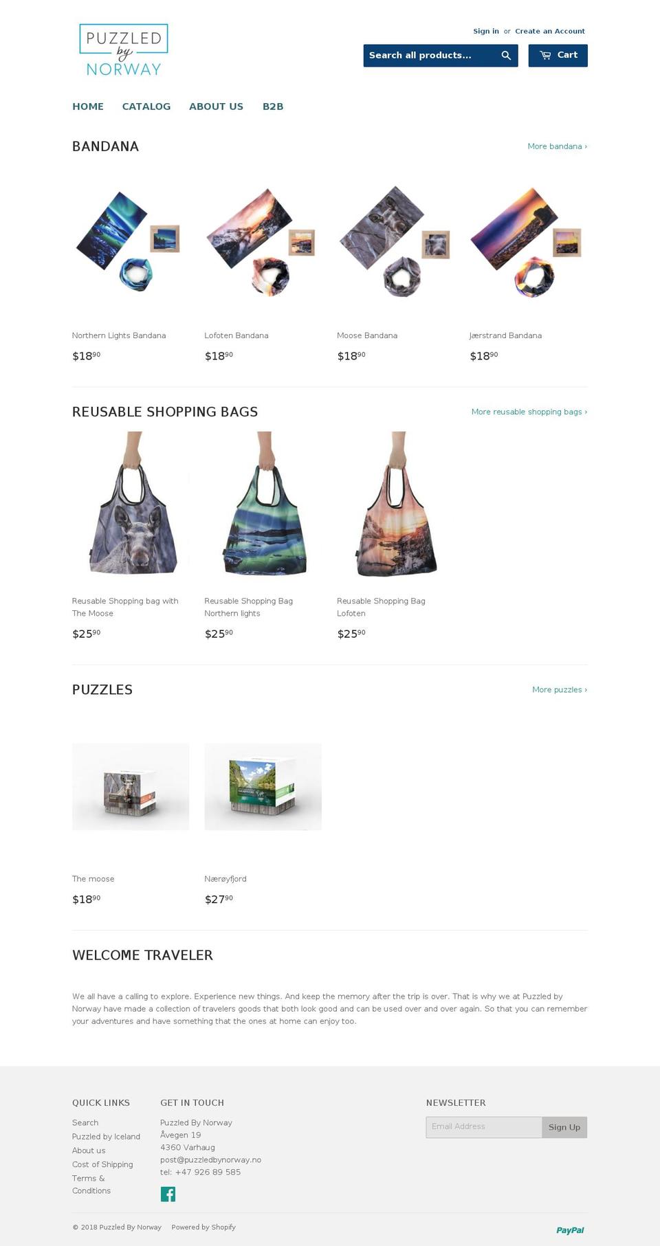 puzzledbynorway.com — Shopify storefront screenshot