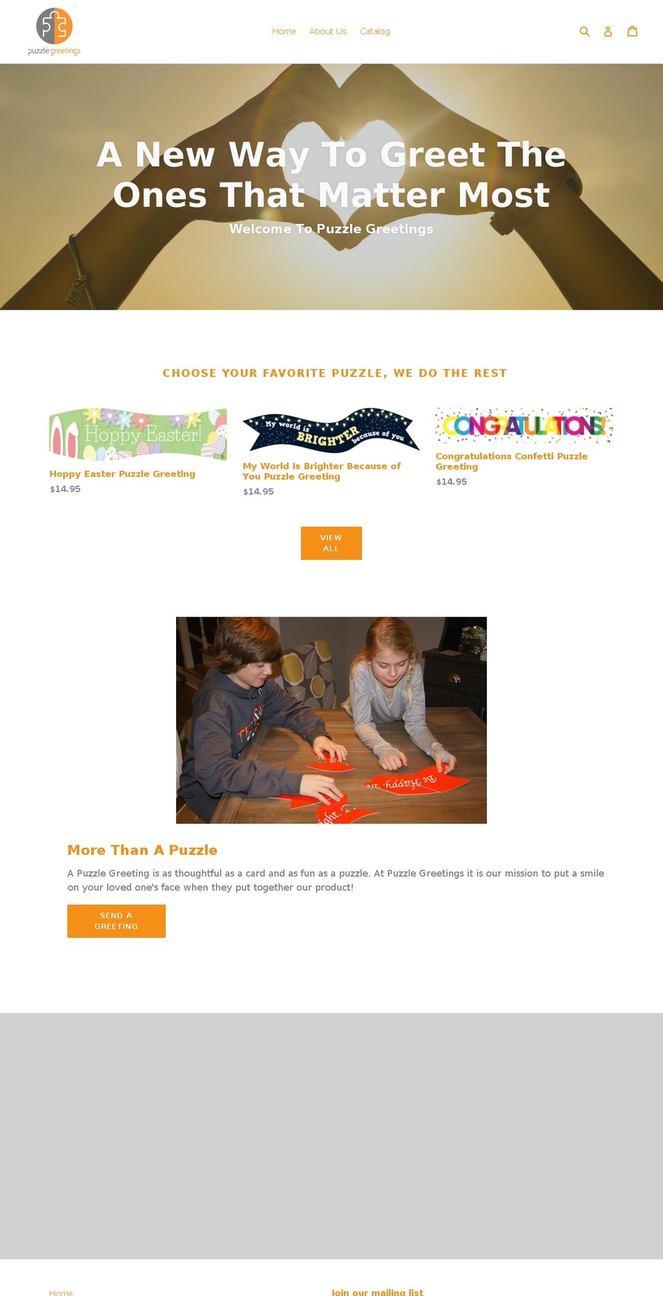 puzzlegreetings.com shopify website screenshot