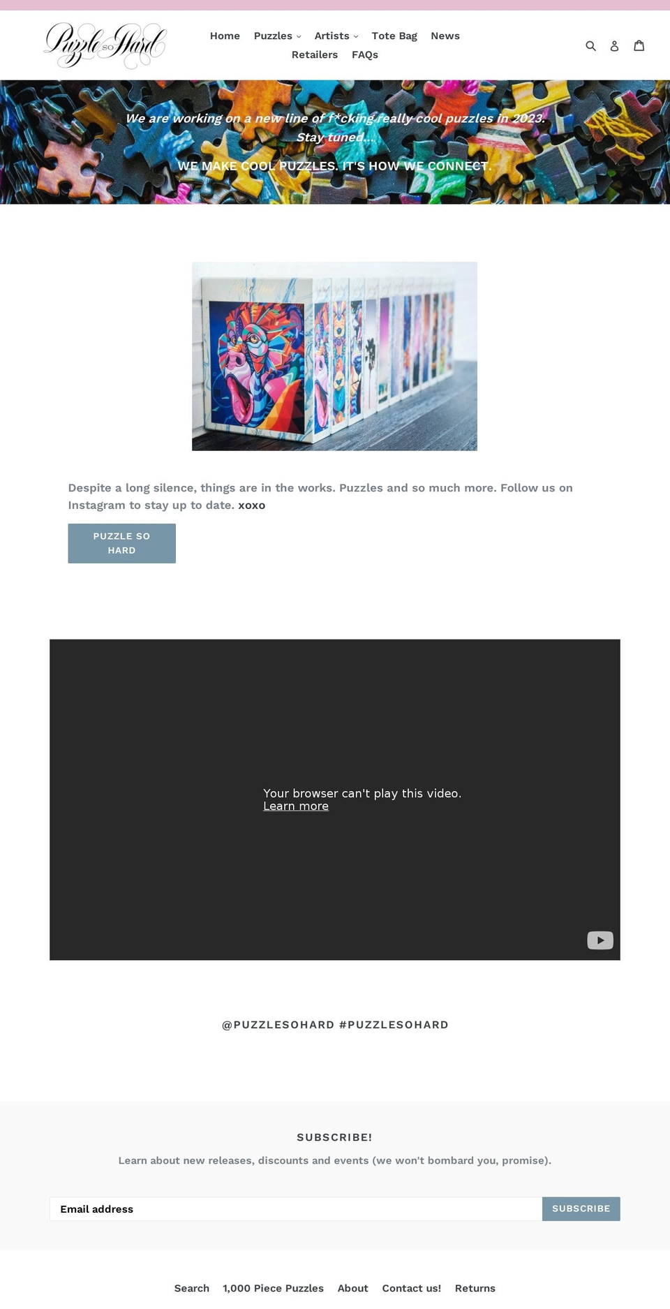 puzzlesohard.com — Shopify storefront screenshot