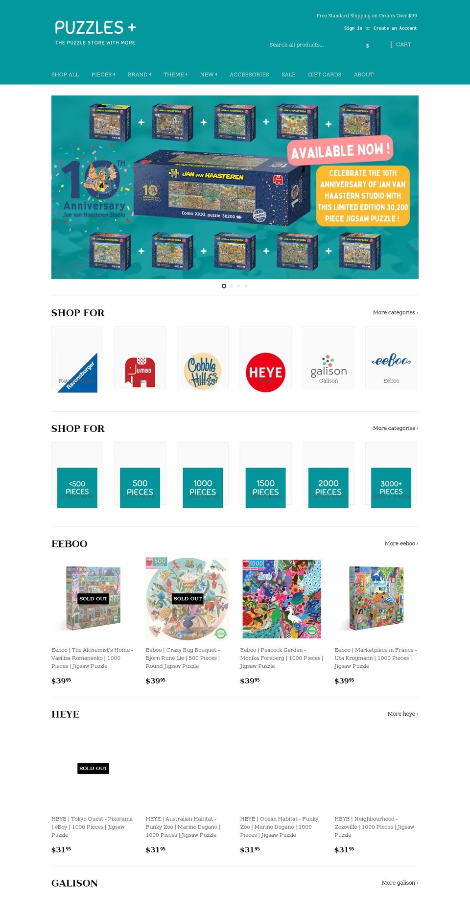 puzzlesplus.com.au shopify website screenshot