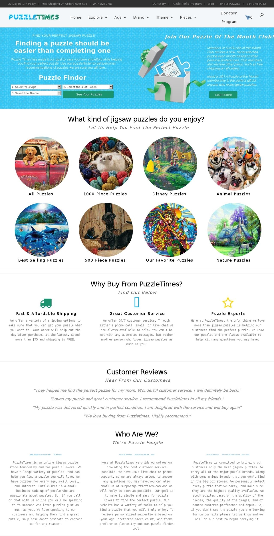 puzzletimes.com shopify website screenshot