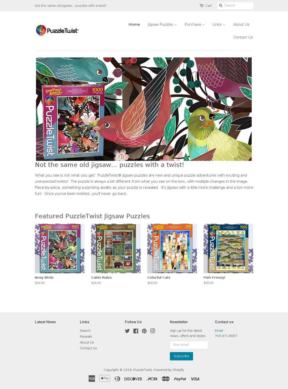 puzzletwist.net shopify website screenshot