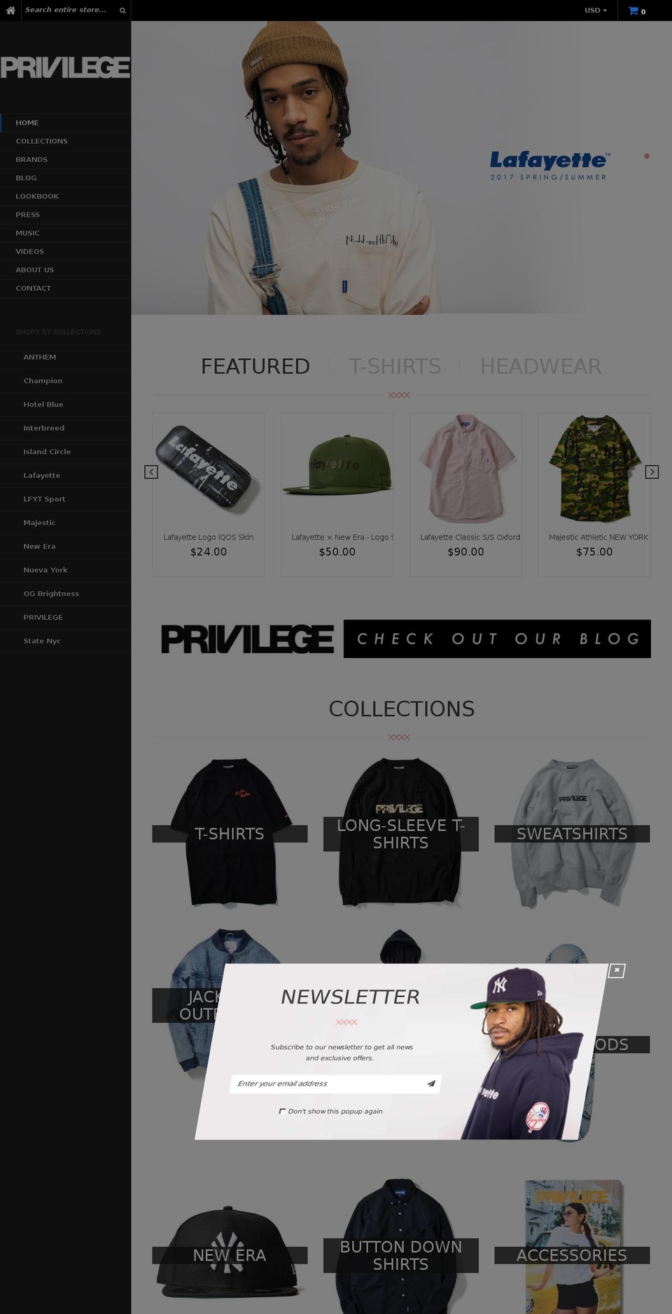 pvlgnyc.com shopify website screenshot