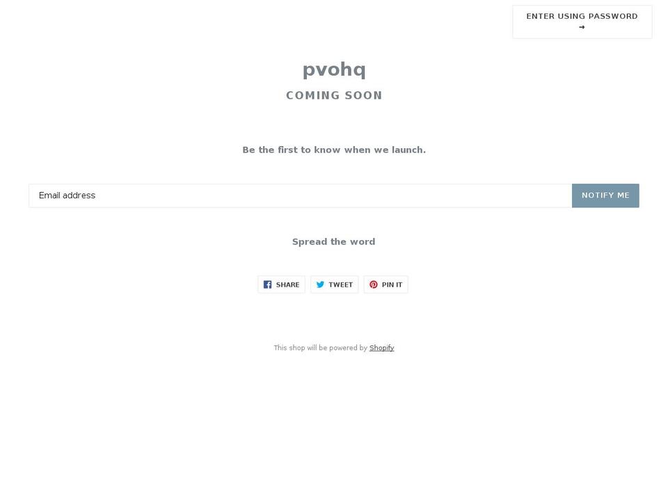 pvohq.com shopify website screenshot