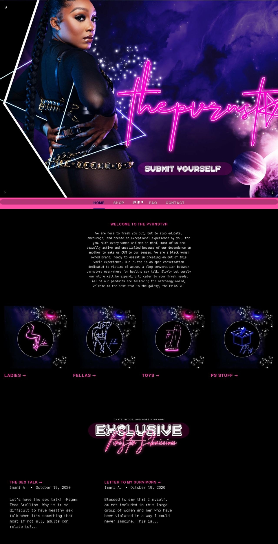 pvrnstvr.com shopify website screenshot