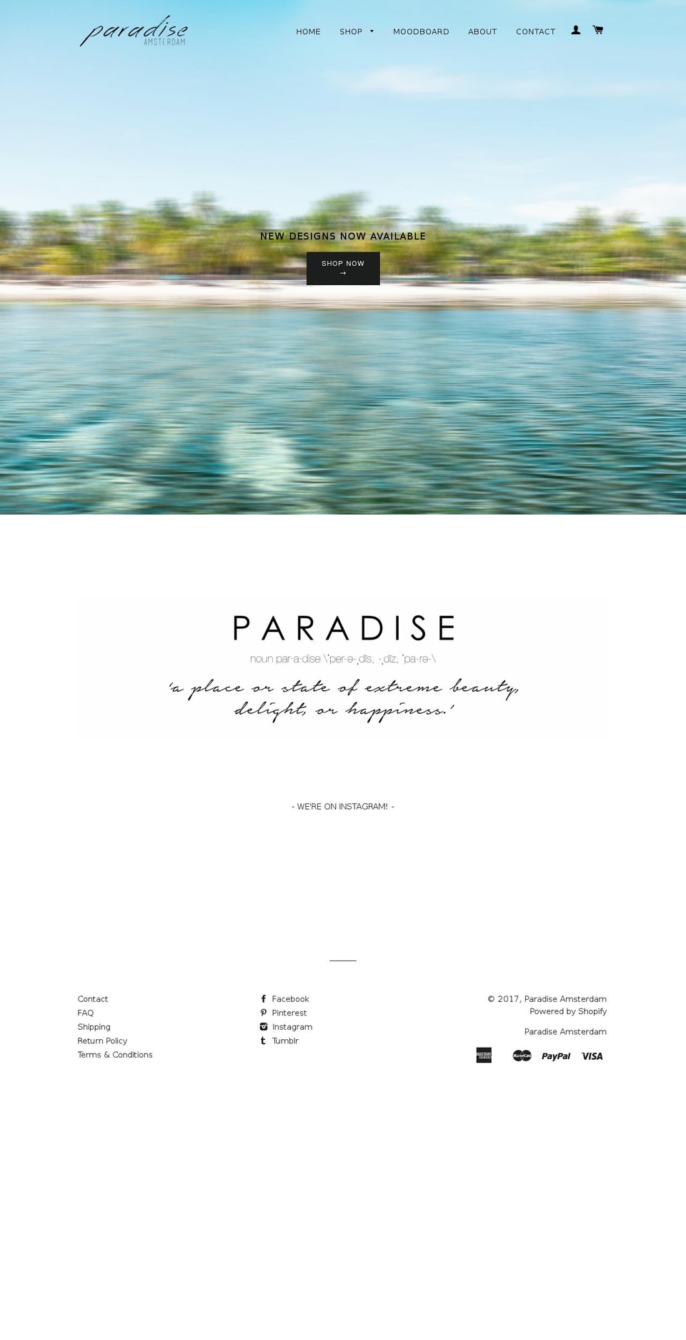 pvrvdise.com shopify website screenshot